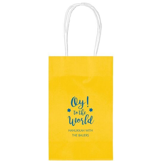 Oy To The World Medium Twisted Handled Bags