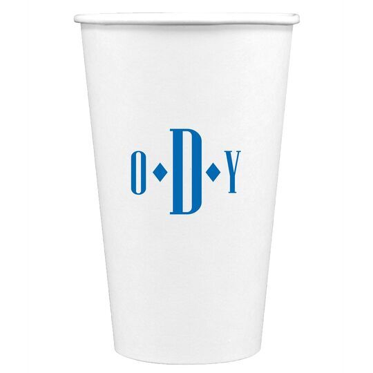 Condensed Monogram Paper Coffee Cups