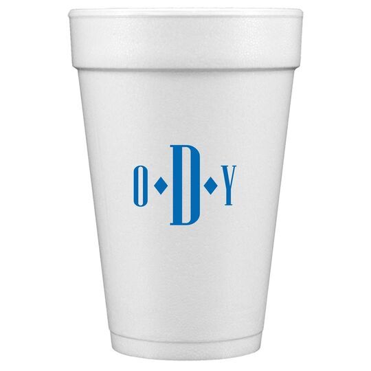 Condensed Monogram Styrofoam Cups