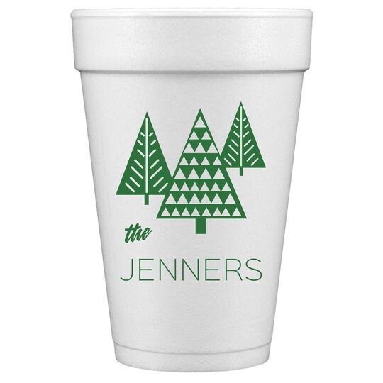 Modern Trees Styrofoam Cups