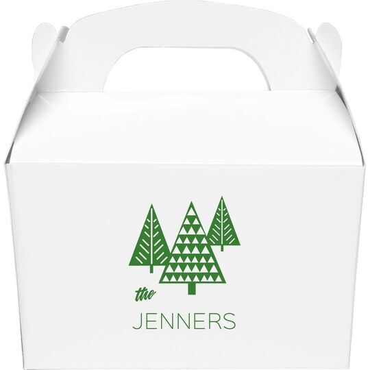 Modern Trees Gable Favor Boxes