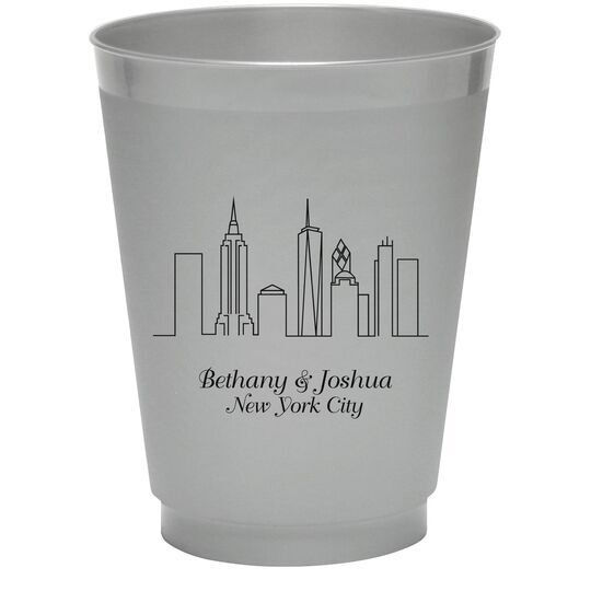 New York City Skyline Colored Shatterproof Cups