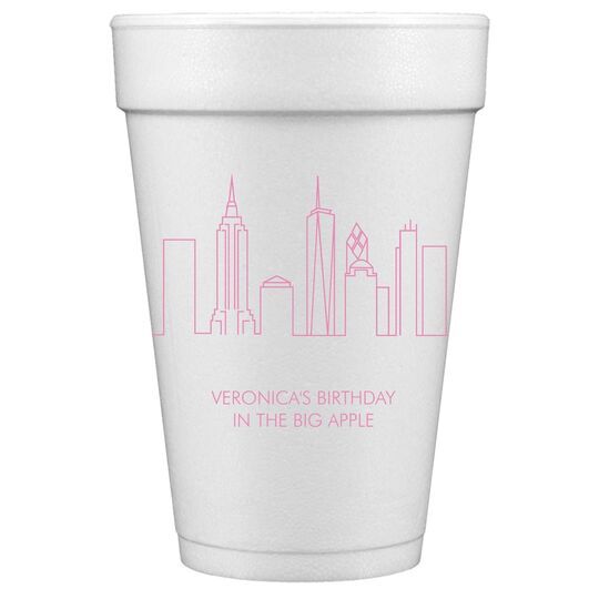 New York City Skyline Styrofoam Cups
