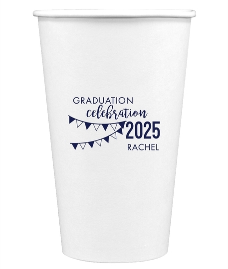 Celebration Pennants Graduation Paper Coffee Cups