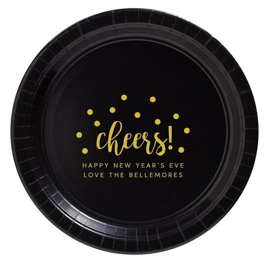 Confetti Dots Cheers Paper Plates