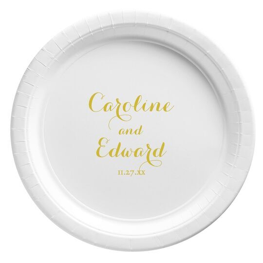 Darling Script Paper Plates