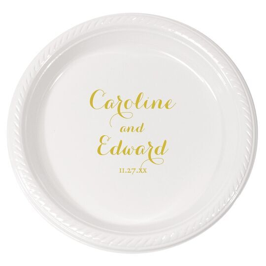 Darling Script Plastic Plates