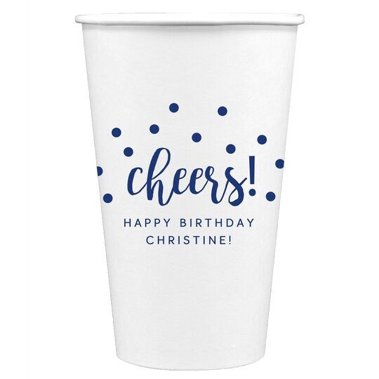 Confetti Dots Cheers Paper Coffee Cups