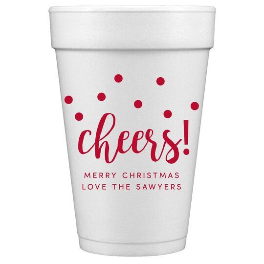 Confetti Dots Cheers Styrofoam Cups