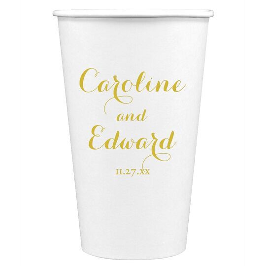 Darling Script Paper Coffee Cups