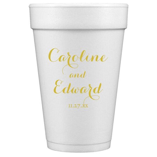 Darling Script Styrofoam Cups