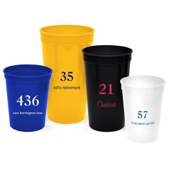 Design Your Own Big Number Stadium Cups