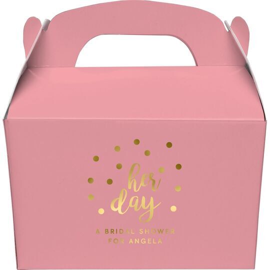 Confetti Dots Her Day Gable Favor Boxes