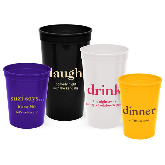 Large Plastic Stadium Cup w/ Custom Imprint