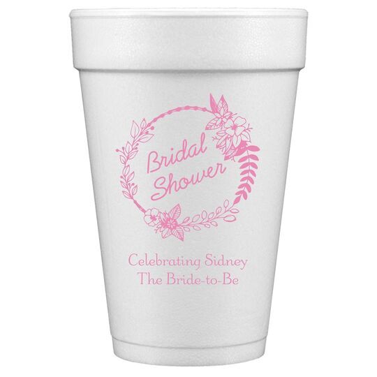 Bridal Shower Wreath Styrofoam Cups