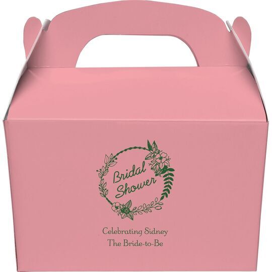 Bridal Shower Wreath Gable Favor Boxes