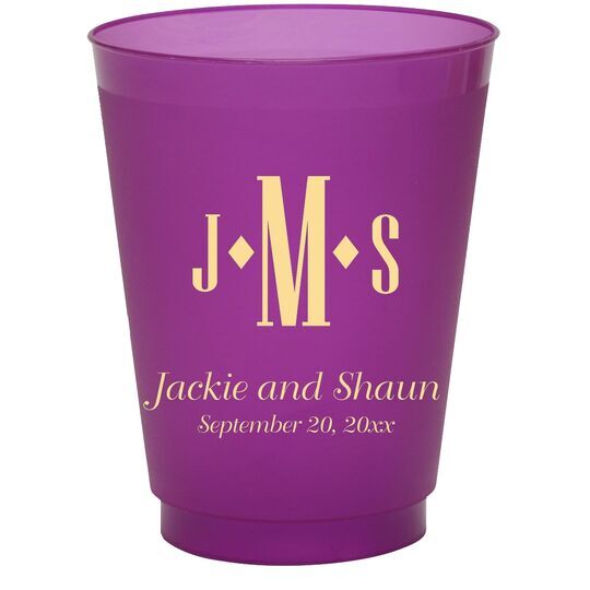 Condensed Monogram with Text Colored Shatterproof Cups