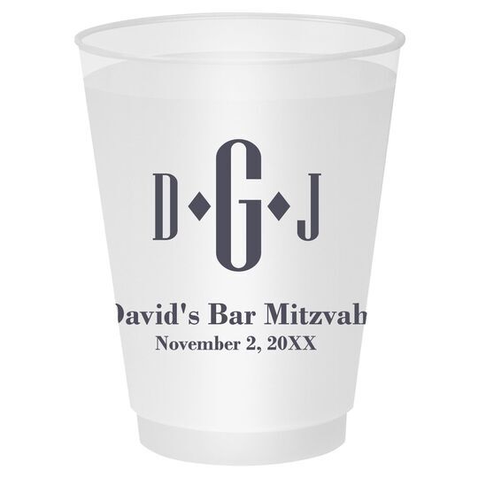 Condensed Monogram with Text Shatterproof Cups