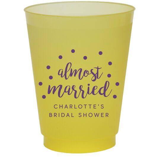 Confetti Dots Almost Married Colored Shatterproof Cups