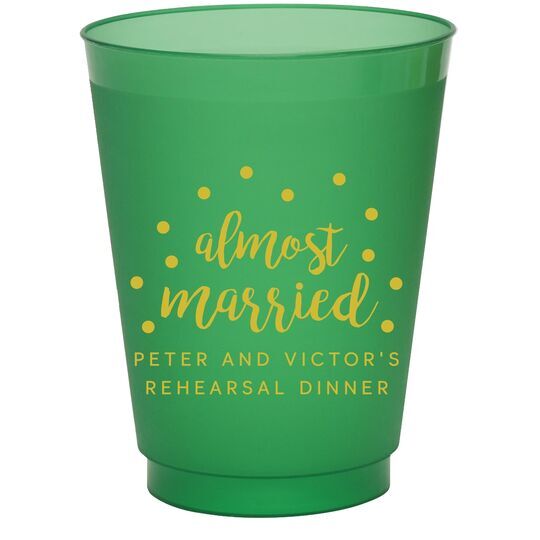 Confetti Dots Almost Married Colored Shatterproof Cups