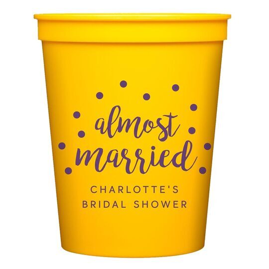 Confetti Dots Almost Married Stadium Cups