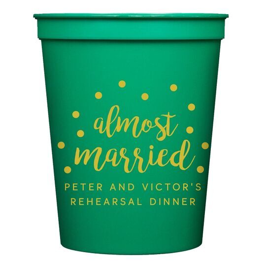 Confetti Dots Almost Married Stadium Cups