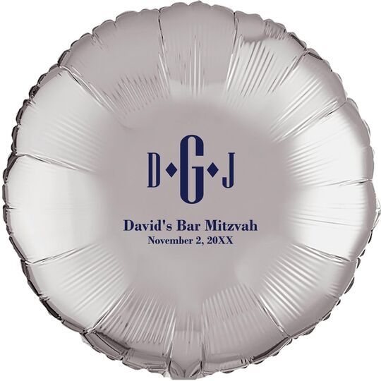 Condensed Monogram with Text Mylar Balloons