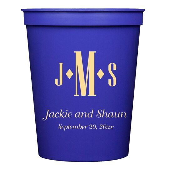 Condensed Monogram with Text Stadium Cups