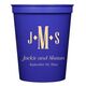 Condensed Monogram with Text Stadium Cups Image 1 of 2