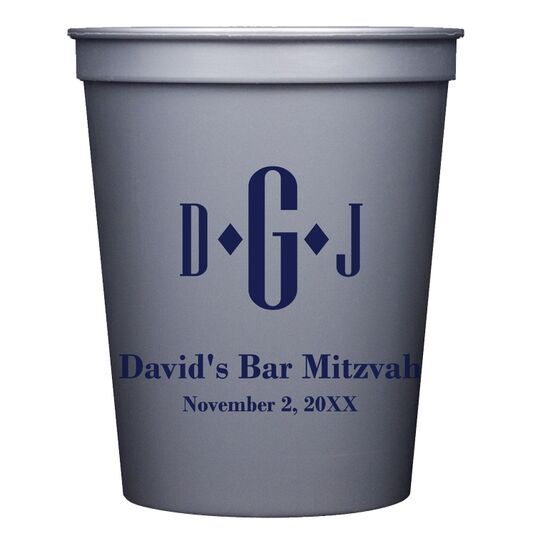 Condensed Monogram with Text Stadium Cups