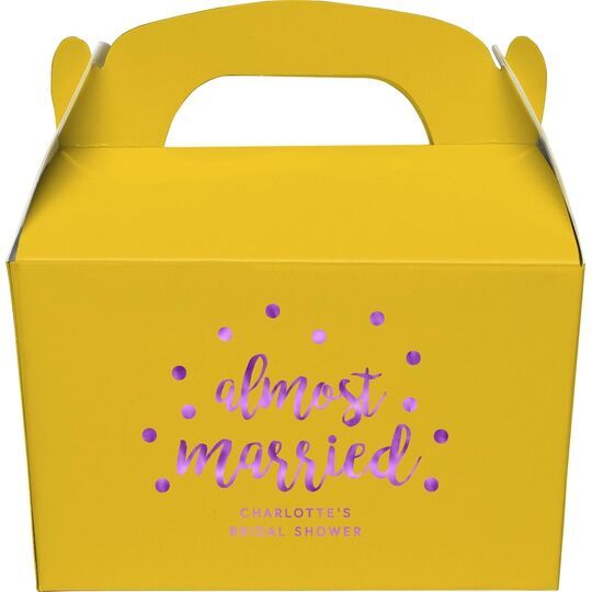 Confetti Dots Almost Married Gable Favor Boxes