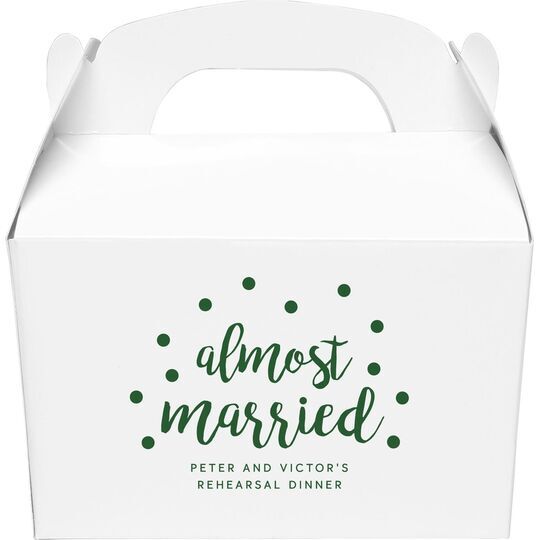 Confetti Dots Almost Married Gable Favor Boxes