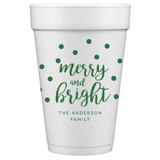 Confetti Dots Merry and Bright Styrofoam Cups