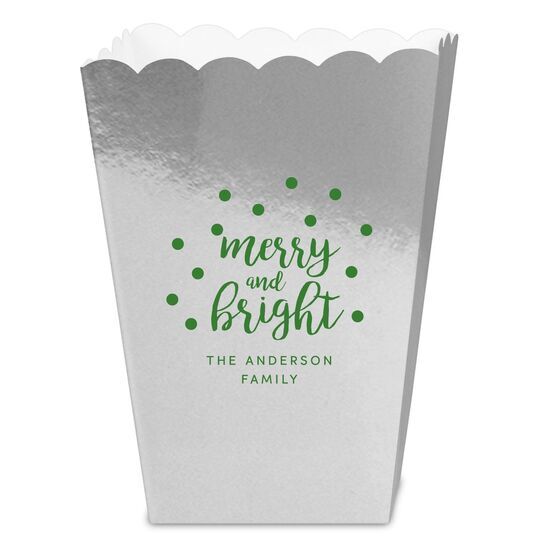 Confetti Dots Merry and Bright Mini Popcorn Boxes