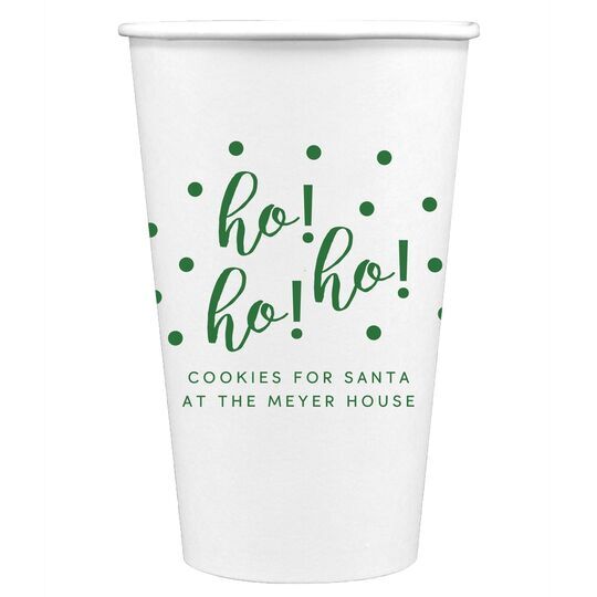 Confetti Dots Ho! Ho! Ho! Paper Coffee Cups