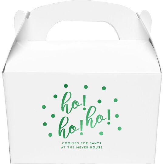 Confetti Dots Ho! Ho! Ho! Gable Favor Boxes