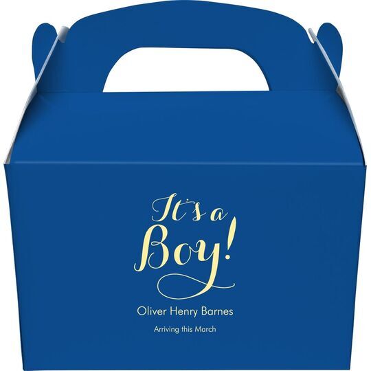 Elegant It's A Boy Gable Favor Boxes