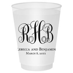 Fancy Script Monogram with Text Shatterproof Cups