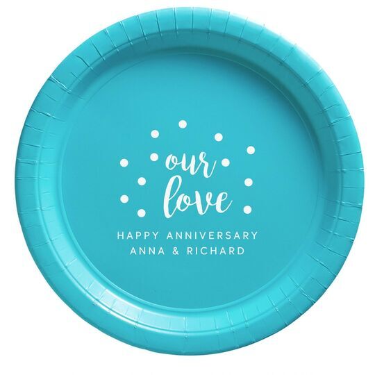 Confetti Dots Our Love Paper Plates