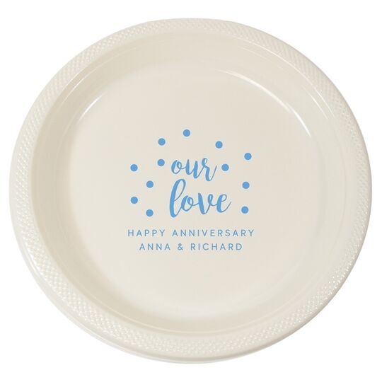 Confetti Dots Our Love Plastic Plates