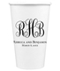 Fancy Script Monogram with Text Paper Coffee Cups Image 1 of 2