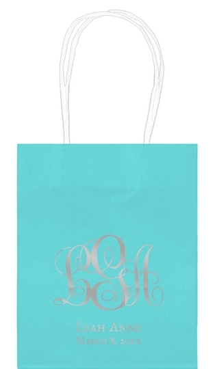 Fancy Script Monogram with Text Mini Twisted Handled Bags