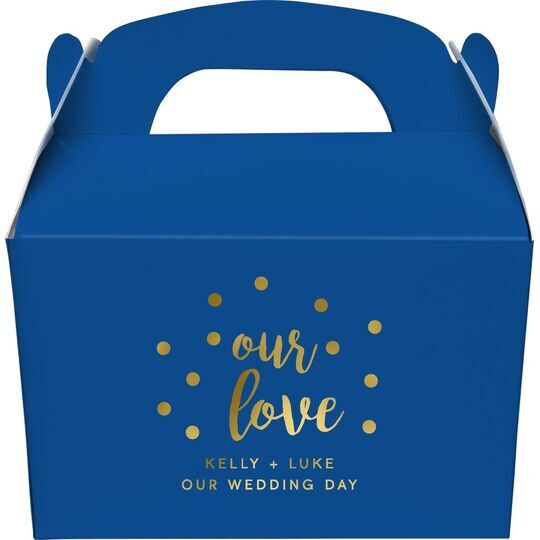 Confetti Dots Our Love Gable Favor Boxes