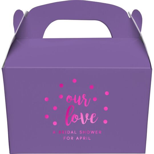 Confetti Dots Our Love Gable Favor Boxes
