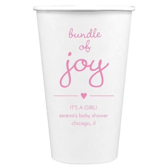 Heart Bundle of Joy Paper Coffee Cups