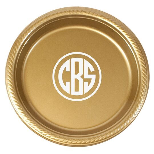 Framed Rounded Monogram Plastic Plates