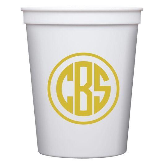 Framed Rounded Monogram Stadium Cups