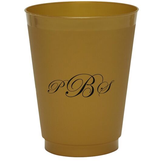 Elegant Script Monogram Colored Shatterproof Cups