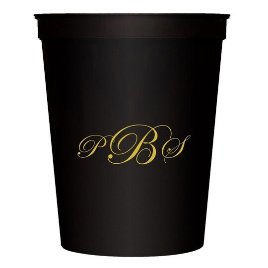 Elegant Script Monogram Stadium Cups