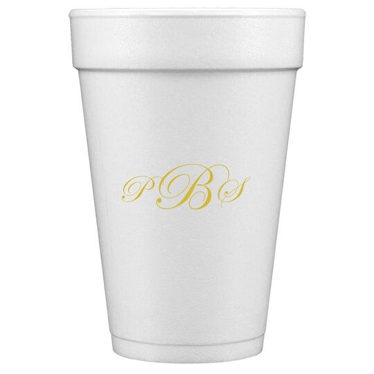 Elegant Script Monogram Styrofoam Cups